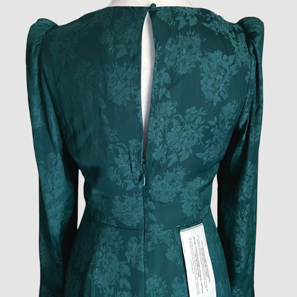 BCBGMaxAzria Vera Surplice Mini Dress, Deep Teal, NWT-Size 2 - Picture 8 of 12